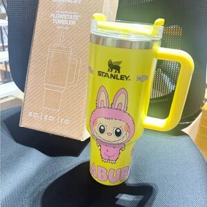 Stanley Bright Yellow Tumbler with Fun Character